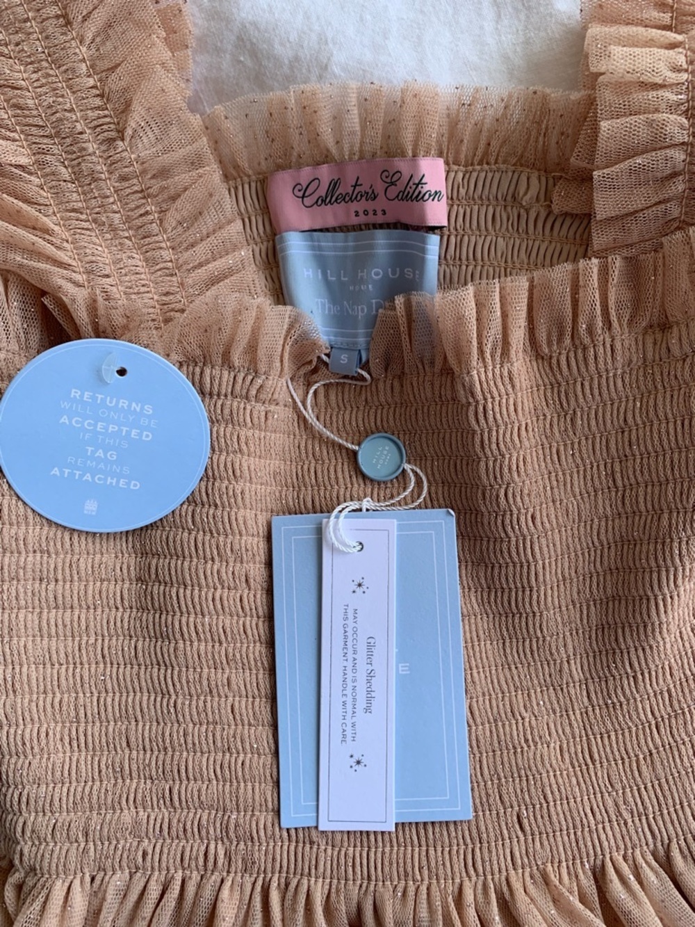 NWT Hill House Collector’s Edition Ellie Nap Midi Maxi Dress Blush Glitter Tulle - Picture 10 of 13